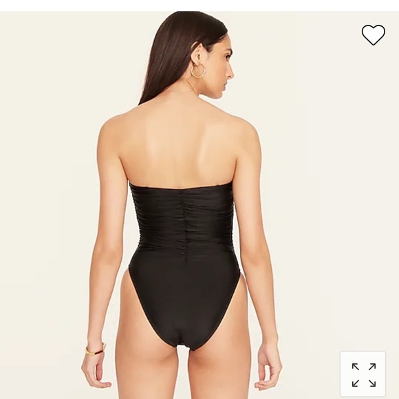J. Crew Ruched Sweetheart One-piece Black Swimsuit Sz 12 NWT - Picture 2 of 8